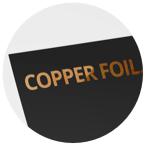 Copper foil paper finish on bookmarks from onlineprintstore.be