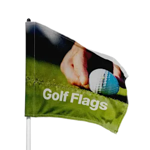 Printed golf flags with your professional design - get yours online at HelloPrint