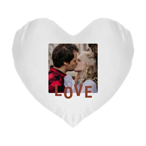 Coussin photo en forme de coeur