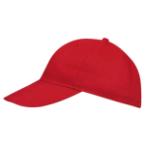 Gorra de color rojo con impresión de logo o diseño disponible en Helloprint