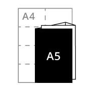 <strong>583x210mm</strong> folded to <br><strong>A5</strong>
