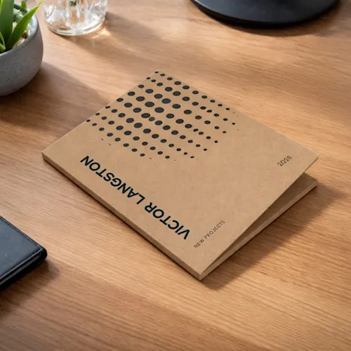 Presentatiemap met gelijmd vak