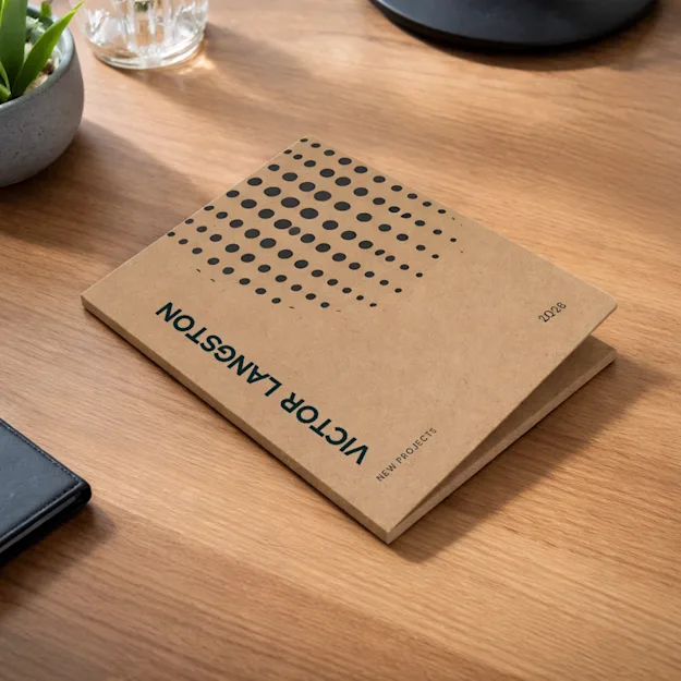 Presentatiemap met gelijmd vak