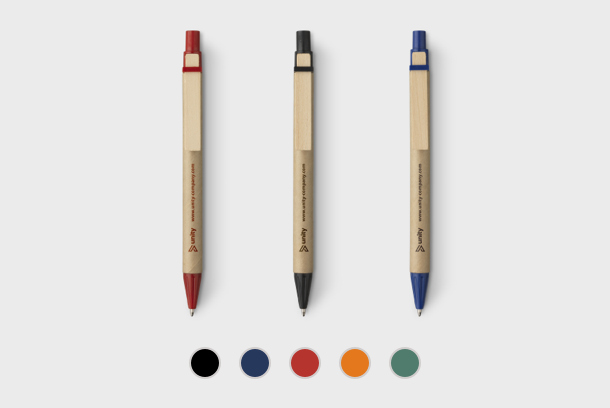 Eco-friendly pens printed with your company logo for a green image