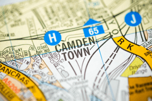 A map icon of Camden used to indicate that Helloprint offers printing solutions in Camden