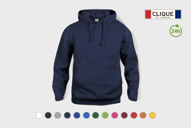 Image of a Clique hoodie that can personalised with your design.