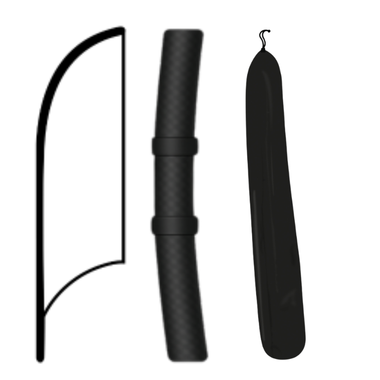 Vlag met glasvezel paal en draagtas