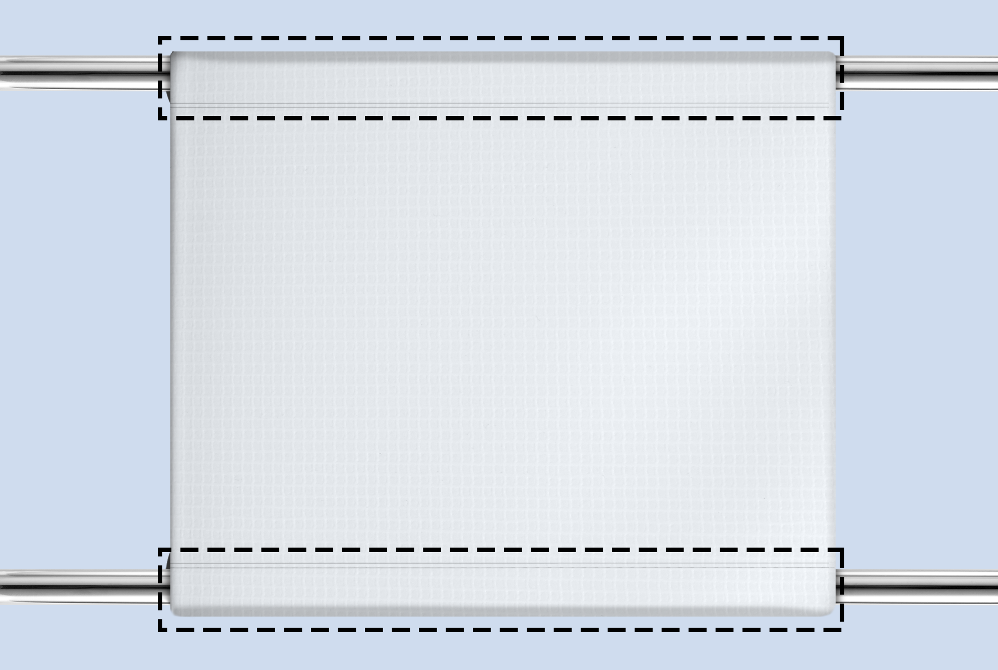 Vaina superior e inferior de 8 cm.