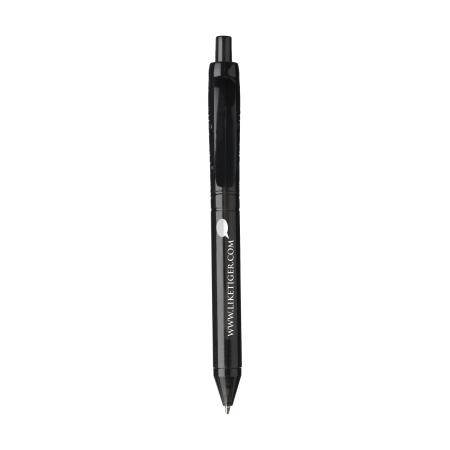 Image of a personalied pen made from recycled PET bottles. 