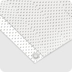 Band with plastic rings in the corners.