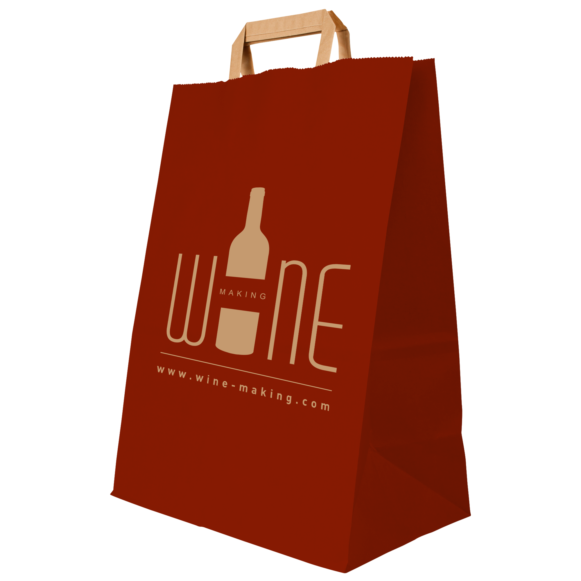 A red coloured paper bag available with personalised printing solutions for the cheapest prices at Helloprint
