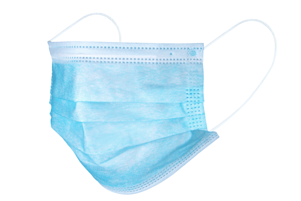 disposable face mask zoomed in on the design