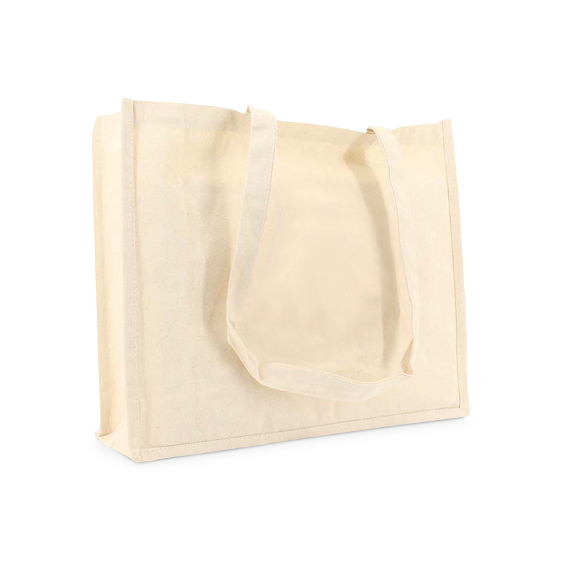 A beige coloured Premium Canvas  bag available to be printed with a custom logo or image on the side at Helloprint