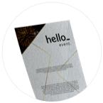 Icon for special flyers of metallic-silver paper available at Helloprint