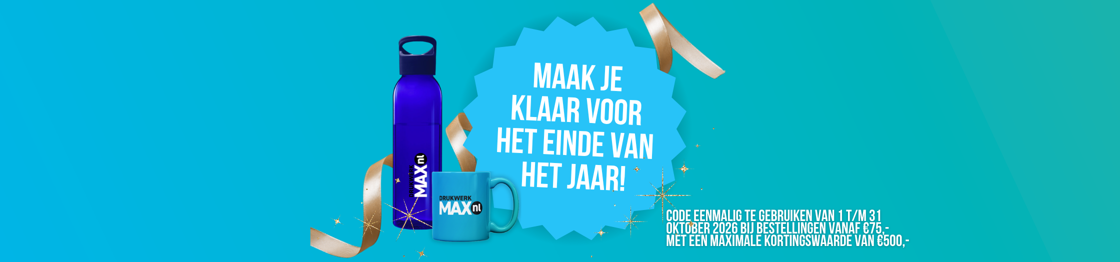 10% korting waterflessen & mokken<br>
