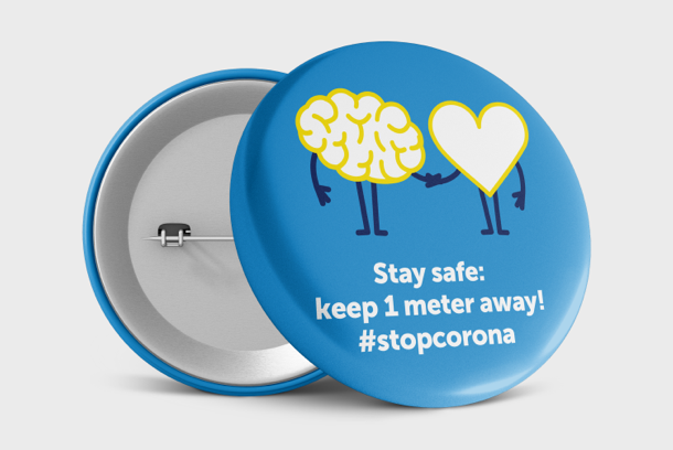 Blue Safety COVID-19 Buttons