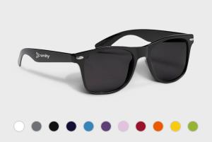 Personalised Malibu Sunglasses in black with many colour choices - order online with Helloprint