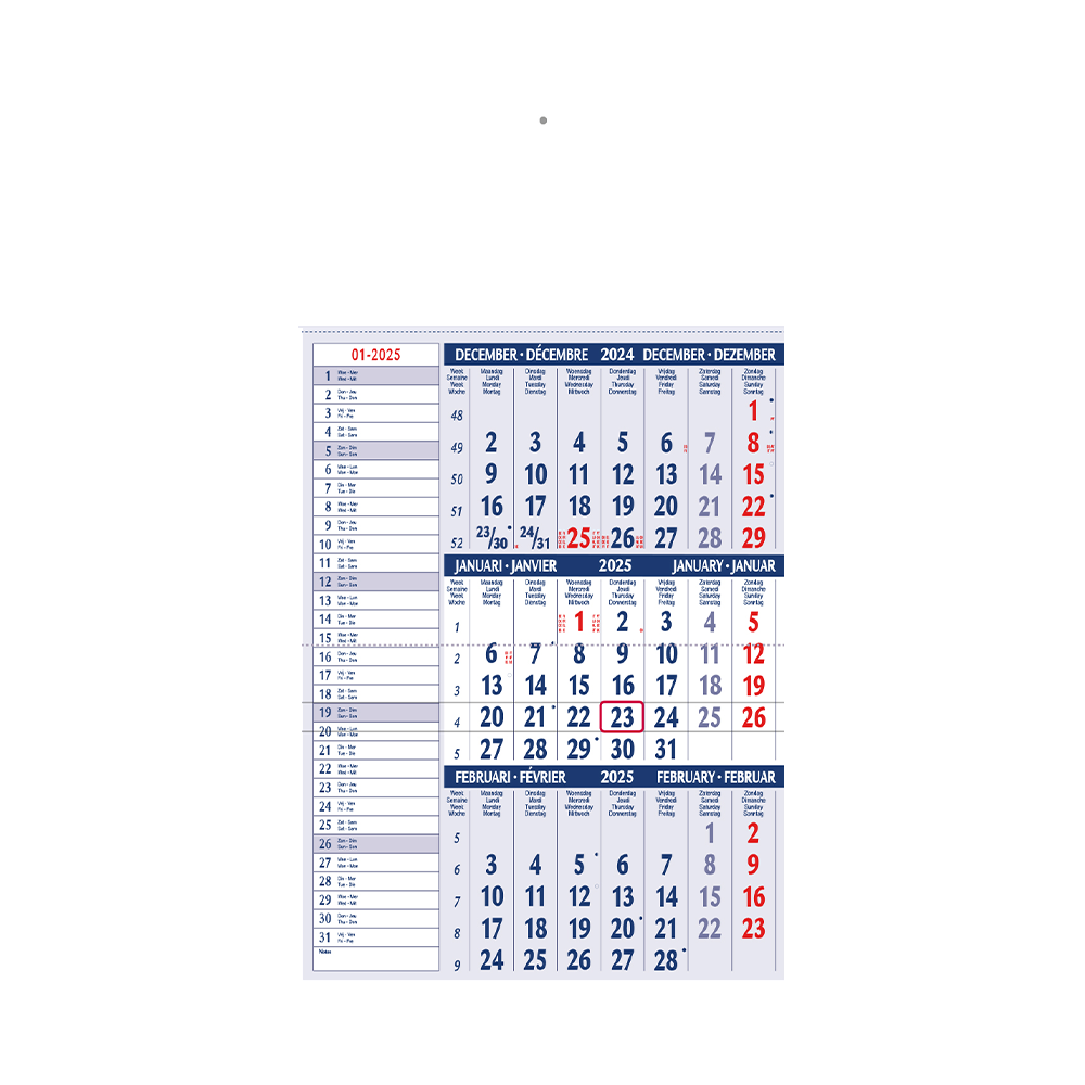 Calendrier 3 mois Memo