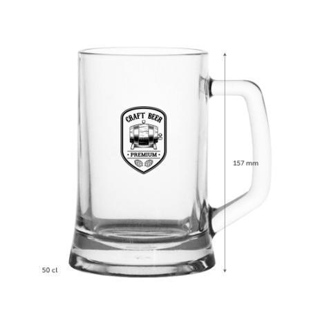 A 480 ml German beer mug available with personalised printing solutions for a cheap price at Helloprint