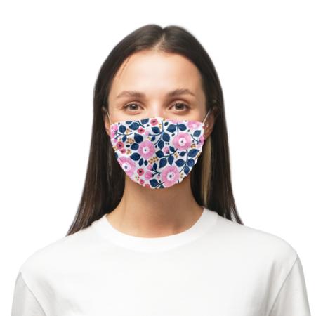Microfibre face mask with a premade floral design printed in high quality with Helloprint