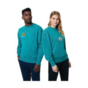 Pull relax en coton recyclé à col ras du cou