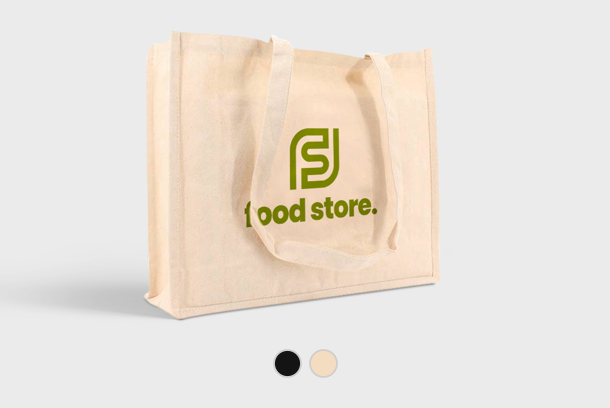Premium cotton bags printed with your business logo - personalise online with Helloprint