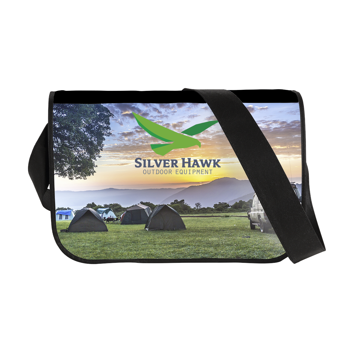 A full colour printed postman bag available at Helloprint with personalised printing options for a cheap price