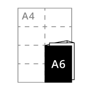 <strong>411x148mm</strong> folded to <br><strong>A6</strong>