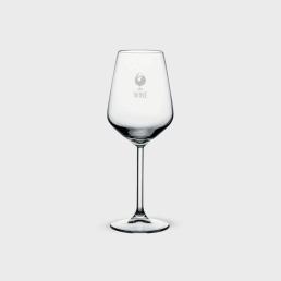 Wit wijnglas klassiek met logo