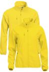 Die Zitronengelbe Soft-Shell Jacke mit Reißverschluss und Brusttasche schützt gegen schlechtes Wetter. Verkauft von Helloprint.