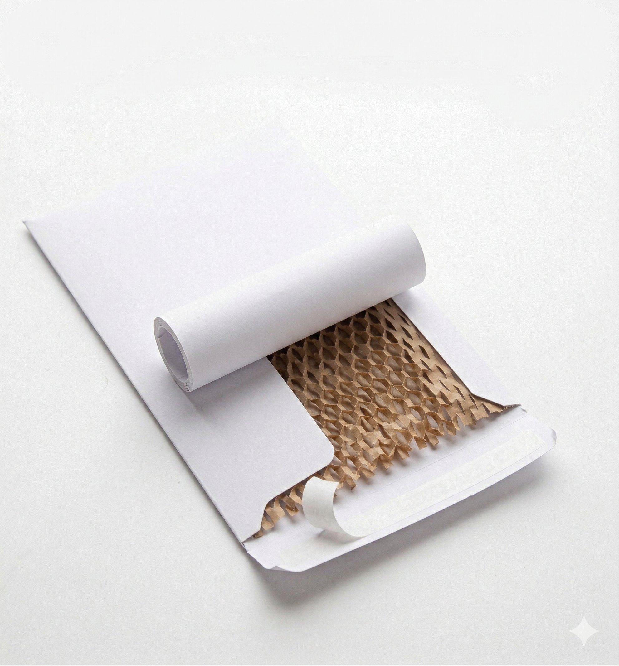 Wit papier met papieren honingraat