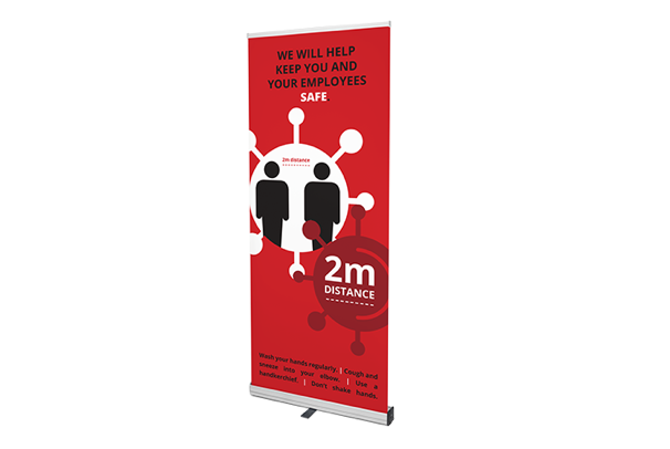 COVID-19 Red Roller Banners
