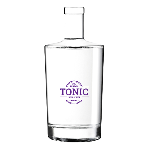 A small 75 cl glass bottle available with personalised printing solutions for a cheap price at Helloprint