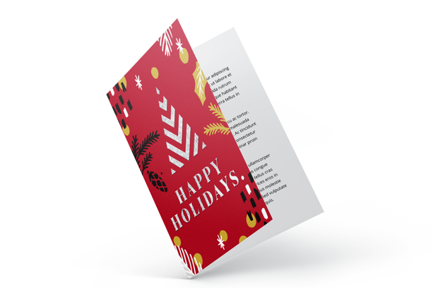 Printed Christmas card with special finishes available at Helloprint