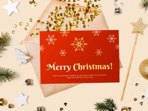 Printed Christmas card with special finishes available at Drukwerkbestellen.be