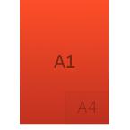 Ein A4 in einem A1-Papierformat Symbol, das von Helloprint verwendet wird. 