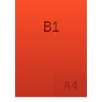 Ein A4 auf B1-Papierformatsymbol, das von HelloPrint verwendet wird.