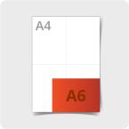 Ein A6 großes Icon benutzt von Helloprint um zu messen wie groß die bedruckte Fläche sein soll.
