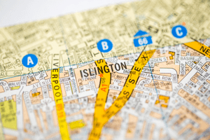 A map icon of Islington used to indicate that Helloprint offers printing solutions in Islington