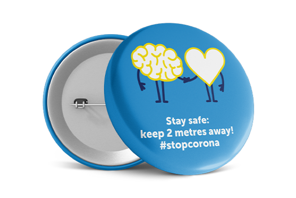 Blue Safety COVID-19 Buttons