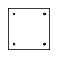 4 holes in the corners (5mm)