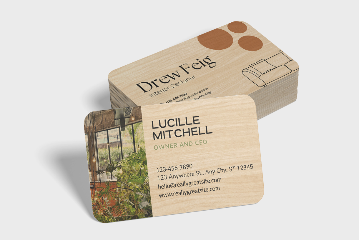 Houten visitekaartjes