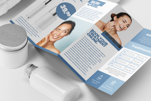 Custom printed w fold leaflets available at Helloprint