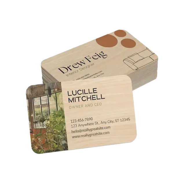 Cartes de visite en bois