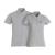 Zwei graue Polo-Shirts, erhältlich bei PingoPrint.de mit personalisierten Drucklösungen zu einem günstigen Preis.