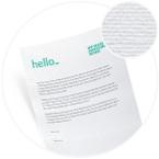 Steche aus der Masse heraus mit dem strukturierten Briefpapier von Helloprint. 