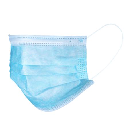 Disposable blue against corona virus face protection masks flat view