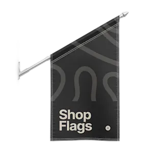 Printed Shop flags with your shop logo for a custom communication - available at HelloPrint