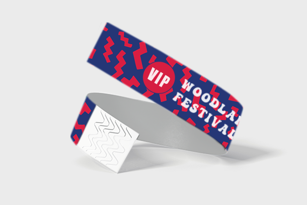 Purple and red printed wristband