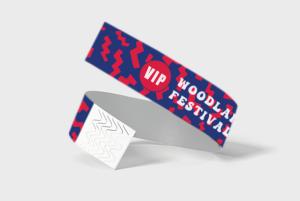 Purple and red printed wristband